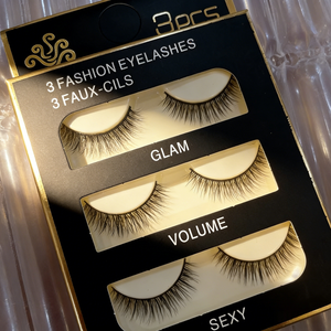 ขนตาปลอมยี่ห้อ XY แบบ 5D จำนวน 3 คู่ พร้อมแถบผ้าฝ้ายสีดำ นุ่มพิเศษ สวมใส่สบาย เหมาะสำหรับใช้ในชีวิตประจำวันและงานปาร์ตี้ - Product Image 1