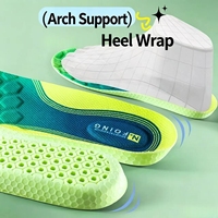 Sol dalam sepatu olahraga unisex hijau, empuk, elastis, menyerap guncangan, meredakan tekanan, penyangga lengkung kaki, bernapas, terbuat dari PU, nyaman