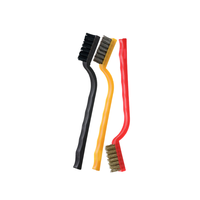 Ensemble de brosses métalliques 3 pièces-Poils en acier inoxydable avec manche incurvé pour le frottement de la rouille, de la saleté et de la peinture