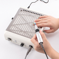 Salon professionnel utiliser 2 en 1 4500 tr/min dépoussiéreur à ongles manucure 60W avec ventilateur puissant et perceuse à ongles 35000 tr/min
