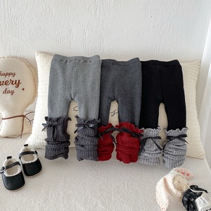 Girls' Thick Leggings Fleece Lined Solid Color Long Pants Autumn Winter Outerwear Baby Children's Warm Panties - Product Image 4
