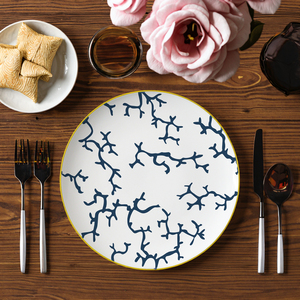Brett <span class=keywords><strong>Creative</strong></span> Bone China Cerámica Tinta Flores y Platos de Árbol Juego <span class=keywords><strong>Durable</strong></span> Boda Evento Bistec Cena Vajilla - Product Image 1