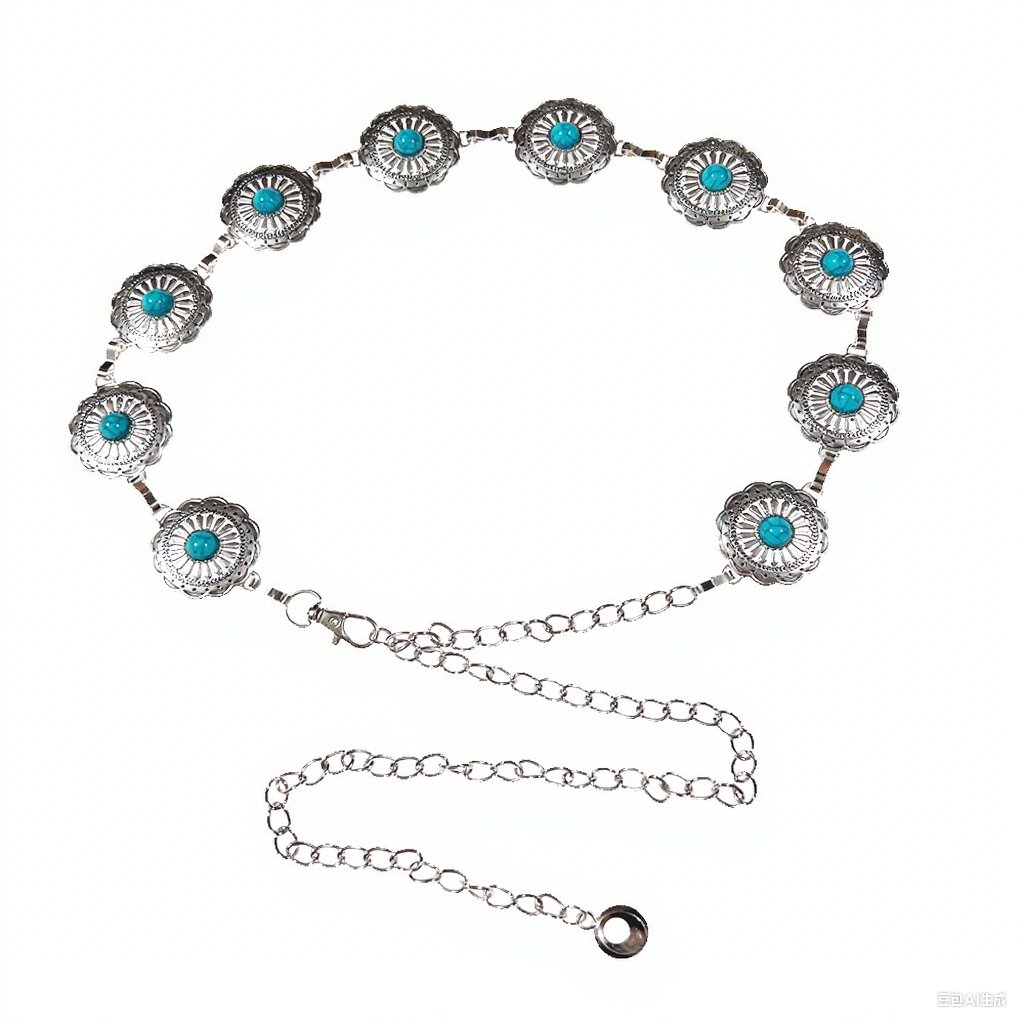 Circular Dot Green Bead [Retro Silver]