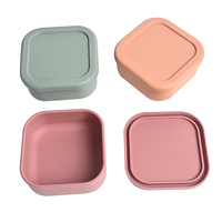 Boîte à lunch bento en silicone avec logo personnalisé, sans BPA, hermétique, durable, portable, pour le stockage des aliments, boîte à goûter pour enfants