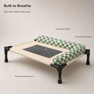 Lit surélevé pour animaux de compagnie, directement de l'usine, avec maille respirante rafraîchissante, cadre en acier, housse lavable, pour intérieur et extérieur - Product Image 4