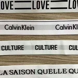 Custom Jacquard Striped Nylon Sports Bra Band High Tenacity 4Cm <b>Elastic</b> Webbing Herringbone Waistband Custom Logo for Bags - Product Image 2