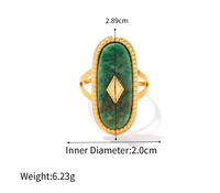 Bague en acier inoxydable plaqué or 18 carats avec nacre blanche, bague signet rectangulaire, bijoux de mode pour femmes, vente en gros