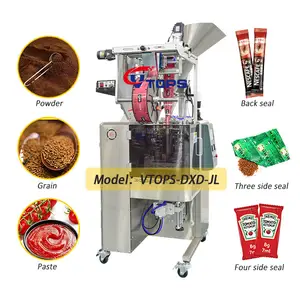 Multi-Language Cocoa Powder Sachet Packer Four Sides Seal Automatic Pouch Packaging Equipment