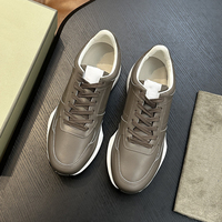 Sneakers en cuir pleine fleur de luxe pour hommes, style Old Money