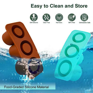 Moldes de silicona de grado alimenticio 3 en 1 FDA/LFGB para cubitos de hielo, bandejas cilíndricas flexibles y ecológicas de 20/30/40 oz, vasos térmicos, máquina para hacer helados - Product Image 2