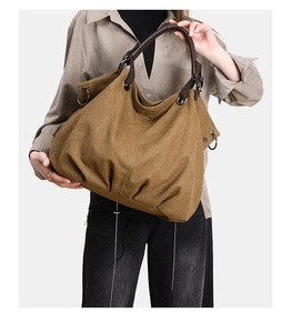 Sac fourre-tout en toile de style japonais minimaliste vintage, léger, grande capacité, pour le travail, l'école et les trajets quotidiens - Product Image 5