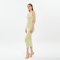 Robe pull sexy personnalisée pour femmes, robe d'été midi en tricot côtelé à la mode sans effort