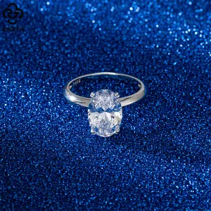 RINNTIN LZR06 2024 European Romantic S925 Silver 8A Premium Cubic Zircon Engagement Ring Design Trendy Ring For Wedding Gift