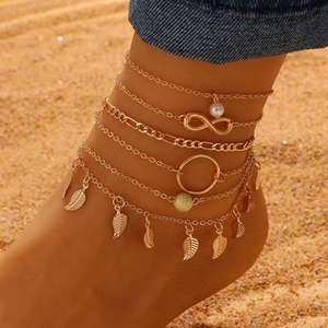 STL003 Vente en gros de perles <span class=keywords><strong>Bracelet</strong></span> de <span class=keywords><strong>cheville</strong></span> perlé sur mesure Bracelets de <span class=keywords><strong>cheville</strong></span> pour femmes - Product Image 2