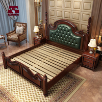 Ensemble de meubles de chambre à coucher complet avec lit king size européen, armoire et commode
