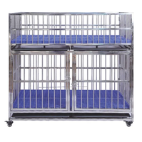 Cage modulaire double couche en acier inoxydable ou en fer avec lit amovible, grand mobilier de niche pour chien d'intérieur à usage domestique