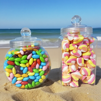 540ml 750ml 1200ml 2500ml Pots en plastique transparent avec couvercles de style victorien Récipients de stockage ronds réutilisables pour bonbons/suppléments