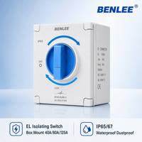 BENLEE IP65 Caja de Conexión Impermeable de 3/4 Polos, Interruptor Aislador, Desconectador, Control Industrial