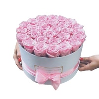 Boîte à chapeau de luxe personnalisée en carton suédé, boîte cadeau ronde extra large, boîte cadeau ronde en carton pour fleurs avec couvercle