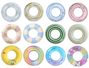 Nuovo Anello da Nuoto Gonfiabile OEM in PVC Trasparente con Paillettes, Pieghevole, Disponibile in Diversi Colori, Personalizzabile per Bambini - Product Image 2