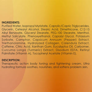 Crema calmante <span class=keywords><strong>corporal</strong></span>, adelgazante, quemagrasas, eliminación de celulitis, Turmeric, caliente - Product Image 4