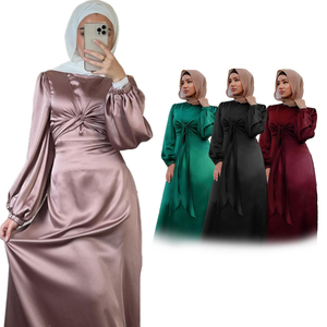 Satijn Bandage Abaya Dubai Turkije Hijab Moslim Indien Europäer Amerika anse Islam Kleding Afrikaanse Jurken Voor Vrouwen Ves - Product Image 1