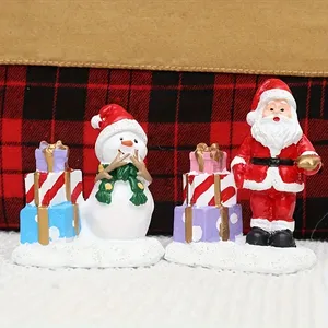 Nhà Máy Bán Hàng Trực Tiếp Giáng Sinh Mini Nhựa Thủ Công Bức Tượng Santa Claus, Snowman Gấu, Micro Cảnh Giáng Sinh Trang Trí - Product Image 4