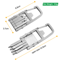 Bochen 13 en 1 acier inoxydable 420 porte-clés pliant outils de vélo outils de vélo EDC outils de poche compacts Kit de réparation de mousqueton