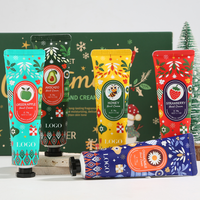 Crème réparatrice pour les mains 30G*5, lotion nourrissante pour les mains, format voyage, parfumée, hydratante pour peaux sèches, coffret de crème pour les mains parfumée de Noël