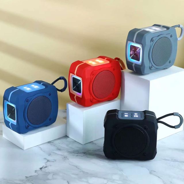 TG-661 Bass Wireless Portable BT Mini Speaker Stereo Square Mini Woofer Speaker TG Speaker FM Radio Support TF/USB RGB Light