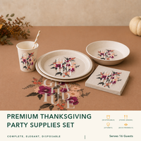 Ensemble de vaisselle biodégradable gaufré pour Thanksgiving, bols en papier jetables, pailles, nappe, logo personnalisé, banquet, OEM/ODM