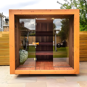 La mejor venta de ducha al aire libre infrarrojo lejano con hecho a medida 4 personas Sauna moderna con cedro rojo y Hemlock Paneles de control - Product Image 3