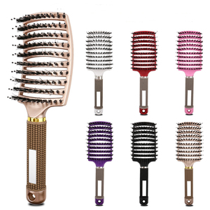 <span class=keywords><strong>Coiffure</strong></span> Styling Humide Poils De Sanglier Humide Logo Personnalisé Brosse À Cheveux Démêlant Cheveux Courbés Vent Brosse - Product Image 3