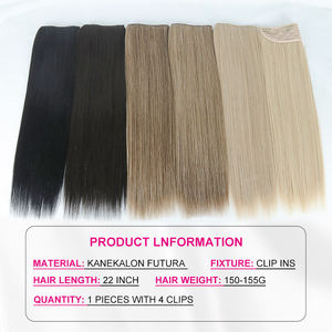 Julianna Paquet 22 "Cendré Blond Brun Soyeux Cheveux Raides 1 Pièces Synthétique Clip dans les Extensions de Cheveux Clip-in avec 4 Clips - Product Image 2