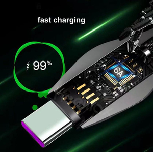 Cable <span class=keywords><strong>de</strong></span> Carga Rápida con Forma <span class=keywords><strong>de</strong></span> Cabeza <span class=keywords><strong>de</strong></span> Serpiente, Indicador LED Verde Dual, Cable <span class=keywords><strong>de</strong></span> Datos Tipo-C con Trenzado <span class=keywords><strong>de</strong></span> Nailon y Aleación <span class=keywords><strong>de</strong></span> Zinc para Teléfono y Portátil - Product Image 3