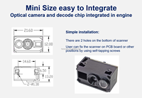 Módulo Escáner de Código de Barras HW-1260W de Gran Angular con Distancia de Lectura Cerrada, Motor Lector de Códigos 1D y 2D, Buen Rango de Escaneo, Puerto Serie UART