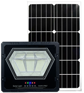 ไฟสปอร์ตไลท์ LED พลังงานแสงอาทิตย์ 500W IP65 ชิป COB ตัวเรือนอะลูมิเนียม 5000K แสงเดย์ไลท์ ความสว่างสูง สำหรับส่องสว่างถนน ติดตั้งบนผนัง ได้รับการรับรองมาตรฐาน CE - Product Image 3