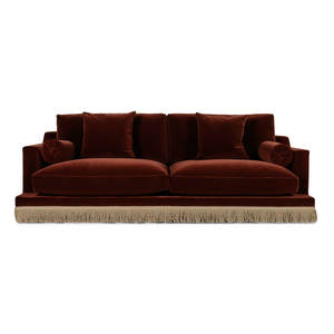 Canapés en velours vert vintage classiques en gros OEM avec franges sous les pompons, meubles de salle de réception pour mariage, canapé pour restaurant - Product Image 2