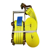 Sangle d'arrimage en polyester premium de 10 tonnes, 3 pouces, avec crochets en J, sangle à cliquet, sangles d'arrimage pour une fixation sécurisée