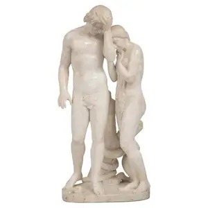 Escultura personalizada de tamaño real para decoración de jardines, estatua de Adán y Eva para centro comercial, oficina, Edificio y decoración