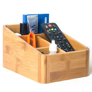 Bamboo Cosmetic Storage Organizer Desktop <b>Makeup</b> <b>Holder</b> With Compartments For Brushes And Beauty Products - Product Image 2