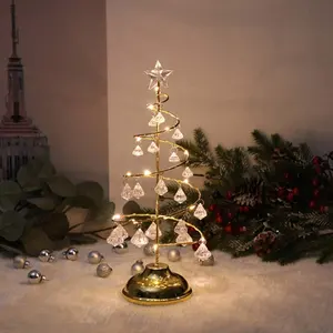 热卖亚克力圣诞树水晶愈合石灯圣诞礼物吊坠