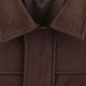 Design <b>Women</b> <b>Spring</b> Suede Bomber Jacket With Lapel <b>Coat</b> Vintage Long Sleeve Female Outerwear Chic - Product Image 4
