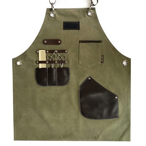 Tablier en toile épaisse Tablier de barista anti-salissure Tablier de barbier ouvrier de restaurant de cuisine Tablier de fleuriste de charpentier pour femmes homme - Product Image 1