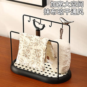 Escurridor de platos ovalado de acero inoxidable con ganchos para fregadero de cocina, estante de almacenamiento para encimera, diseño multifuncional - Product Image 5