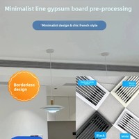 Grille d'aération centrale en plastique ABS pour climatisation, design minimaliste encastré sans bordure allongé