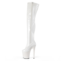Chaussures de pole dance 20 cm (8 pouces) - Bottes de strip-teaseur au-dessus du genou - PU extensible - Fermeture éclair latérale - Logo personnalisé - Spectacle professionnel sur scène