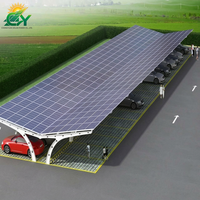 Structure de carport solaire en forme de Y, cadre en aluminium, surface anodisée, installation modulaire, pour aires de stationnement commerciales