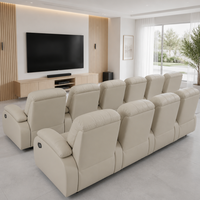 Sofá de cine eléctrico ajustable de cuero de lujo moderno con espuma viscoelástica, adecuado para cine en casa privado y cine comercial.