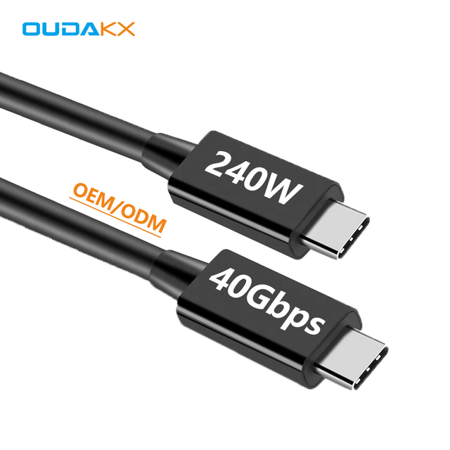 240W Fast Charging Cable 40gbps 1M 2M USB4 Type C Cord USB C to C Phone Charger Cable for Mobile Phone Laptop Tablet